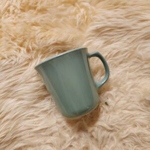 Vintage Sage Green Milk Glass Mug